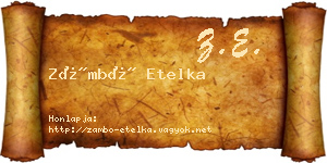 Zámbó Etelka névjegykártya